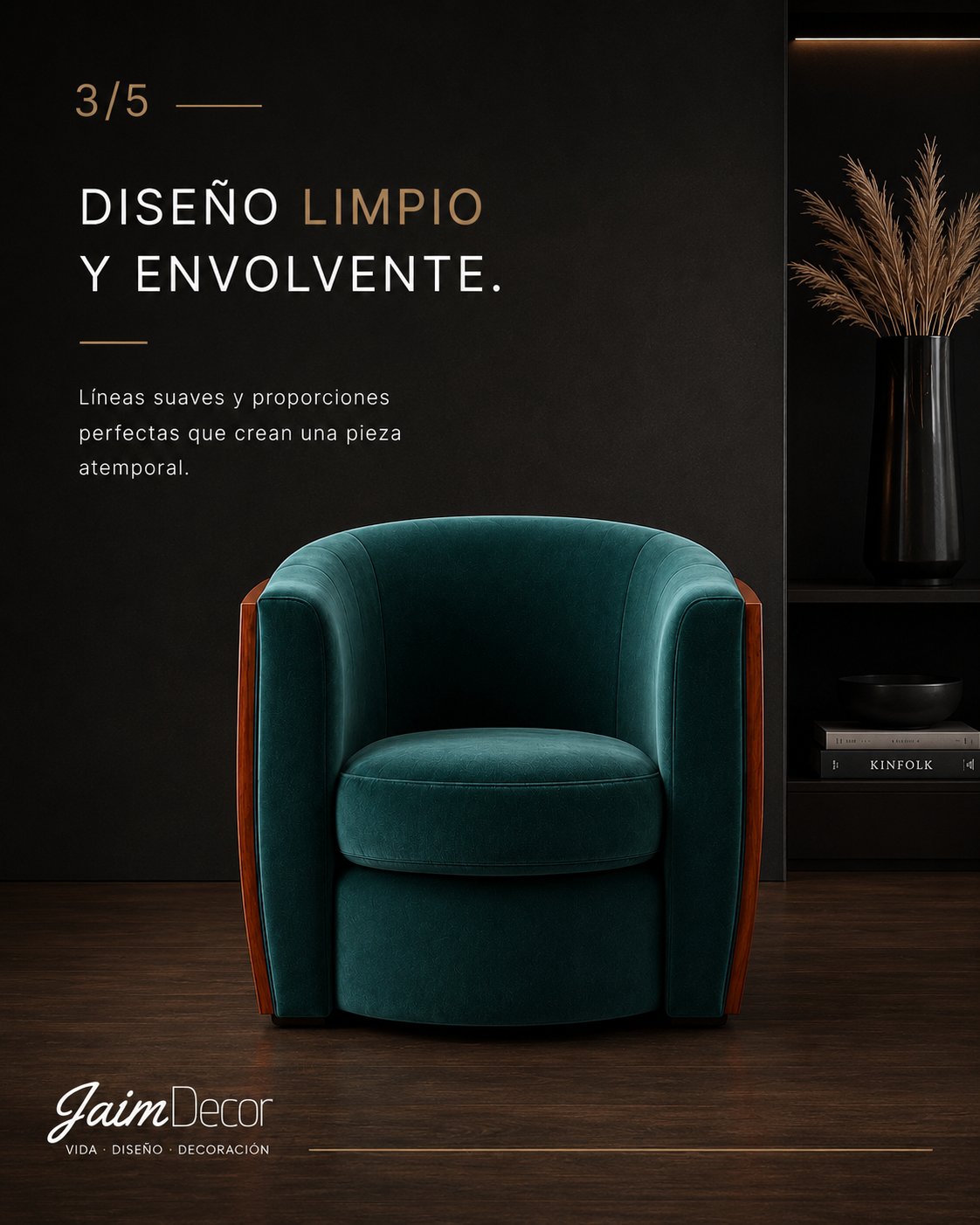 Diseño limpio y envolvente — silla JaimDecor